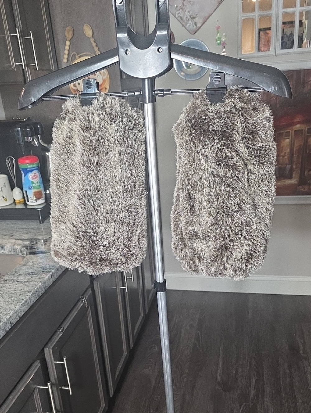 Plush Faux Fur Cushion Cover Pair in Brown - Leg Warmers